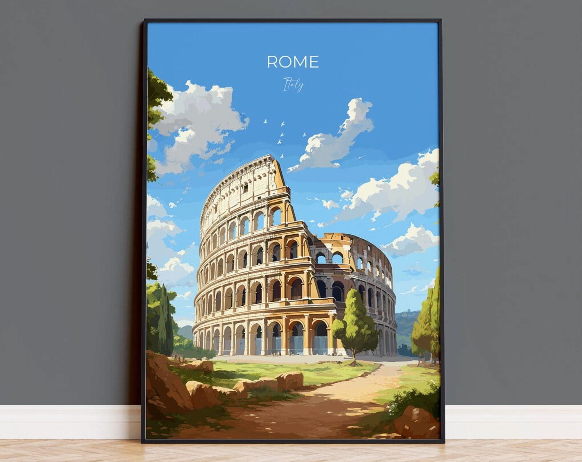 Miluva Rome Travel Poster, Travel Print Of Rome, Italy Poster, Rome Art ...