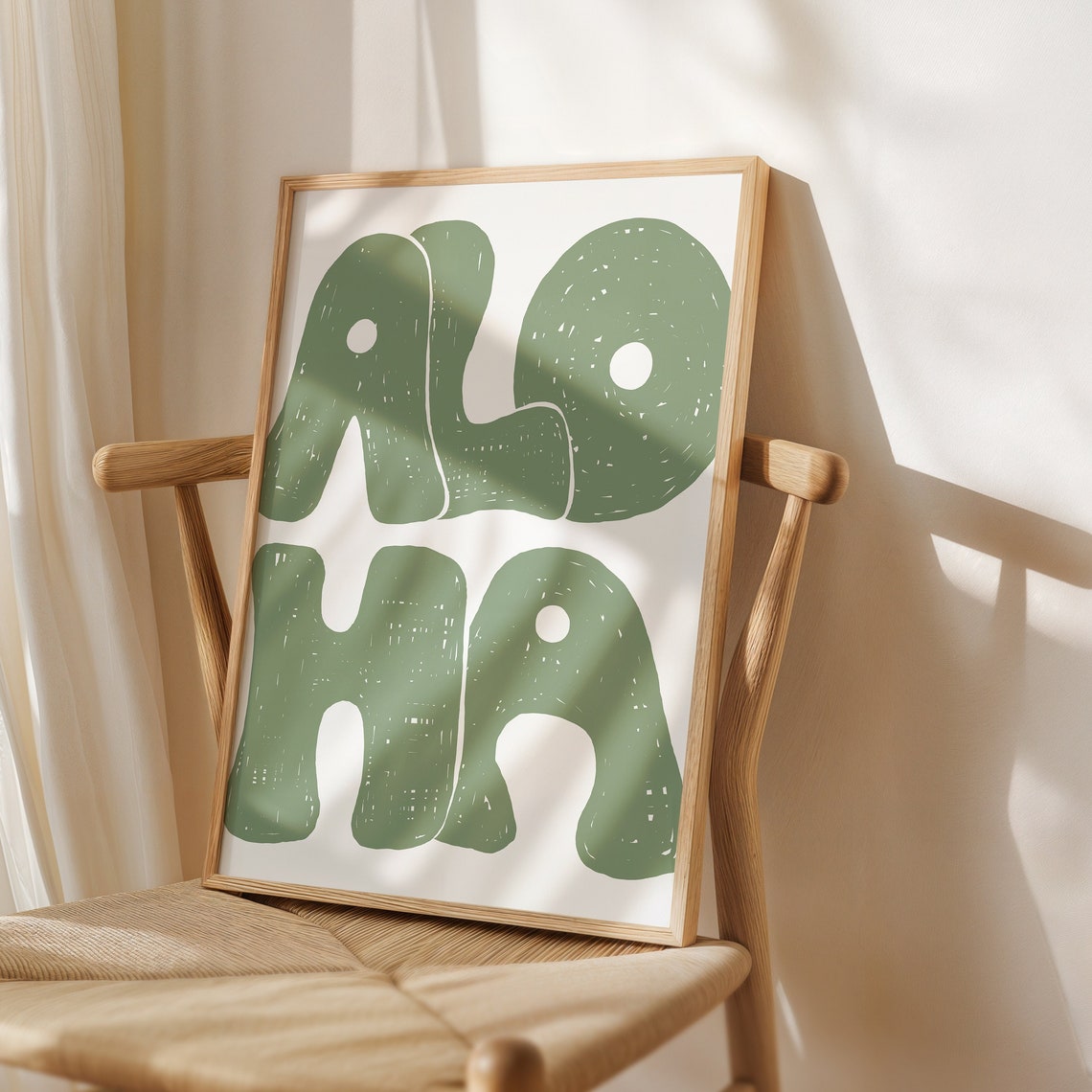 Miluva Sage Green Poster, Sage Green Decor, Aloha Poster, Aloha Word ...