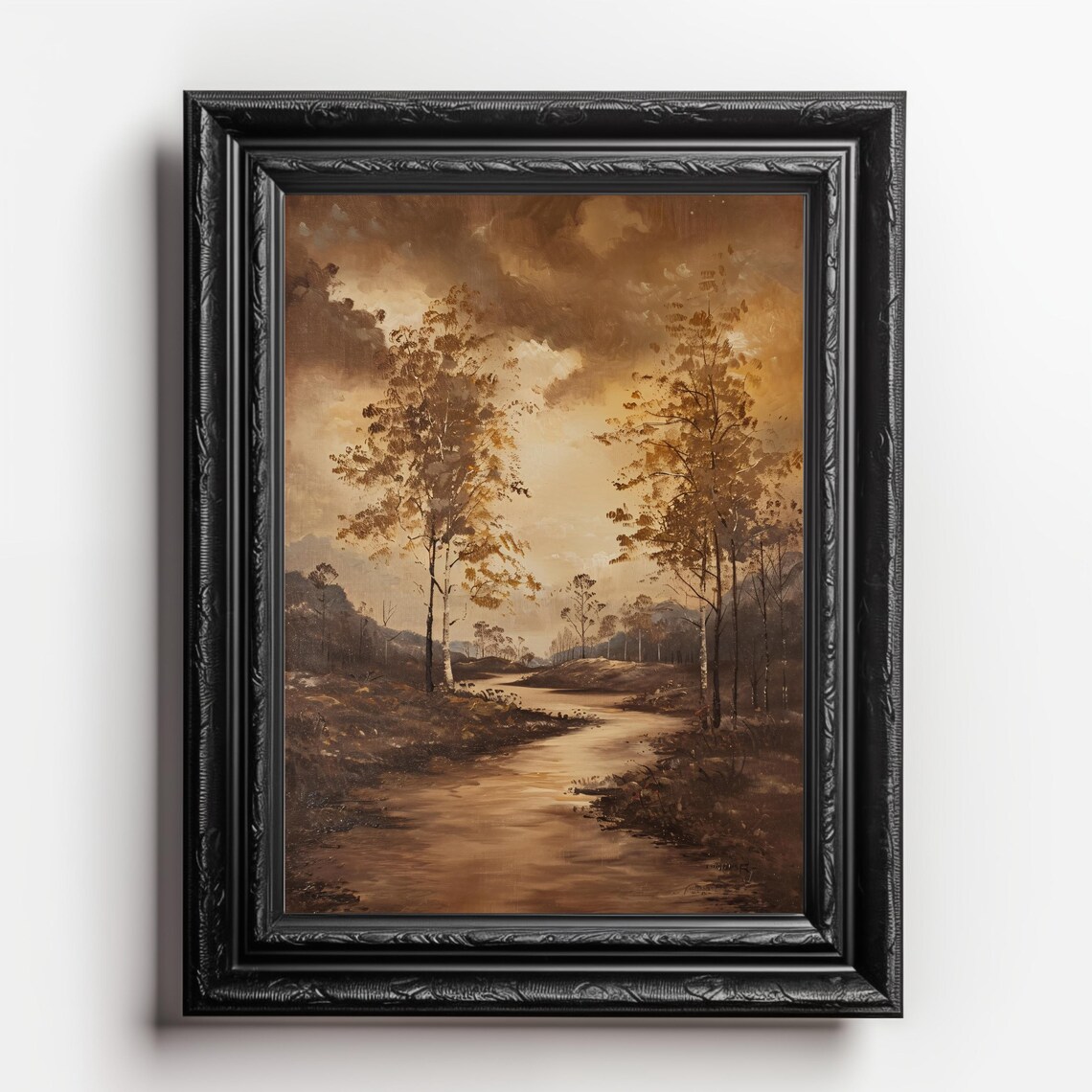 Miluva Serene Autumn River Digital Art Print - Tranquil Landscape With ...