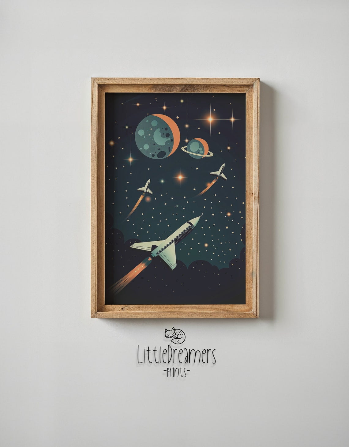 Miluva Space Rocket Print Nursery Wall Art Kids Space Poster Printable ...