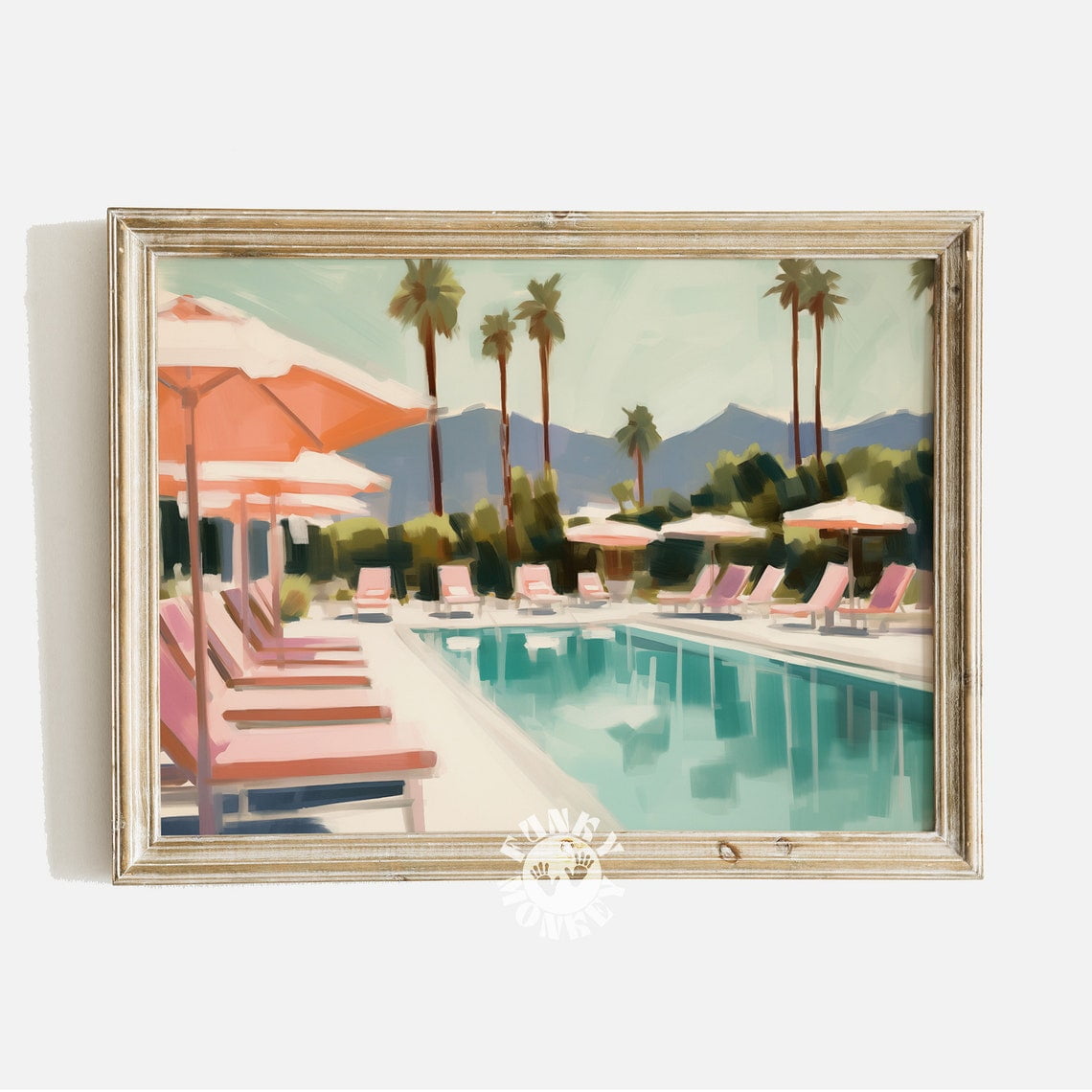 Miluva Swimming Pool Print, Retro Abstract Palm Springs Art Print ...