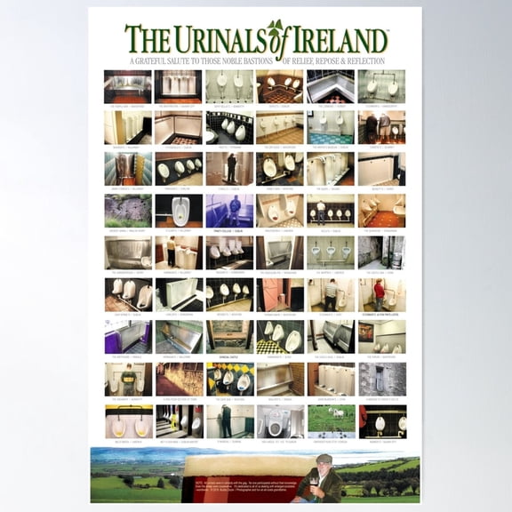 Miluva The Urinals Of Ireland Poster Wall Art Modern Wall Decor Living Room Bedroom, Poster Home Decor, Poster Only