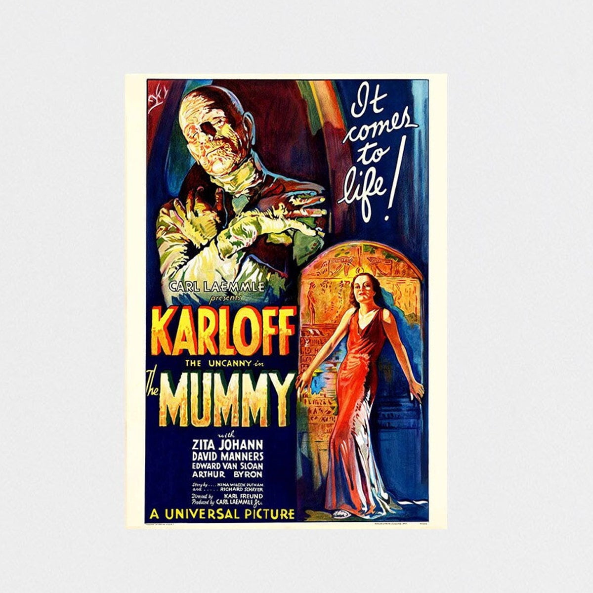 Miluva The mummy 1932 movie poster print a5 – A1 boris karloff 30s ...