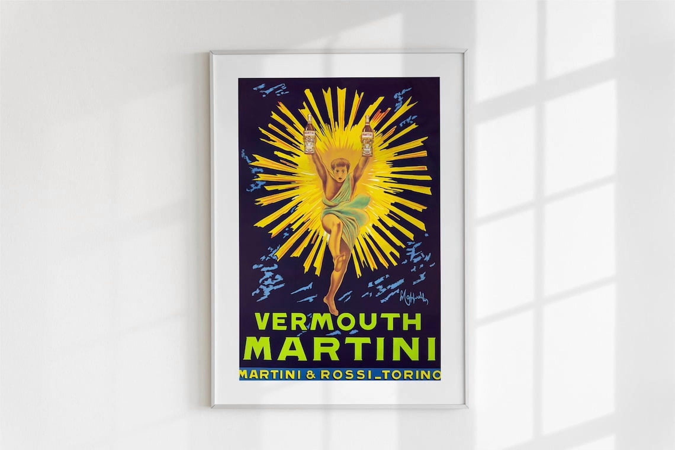 Miluva Vintage Martini Poster, Retro Wall Art, Bar Cart Decor ...