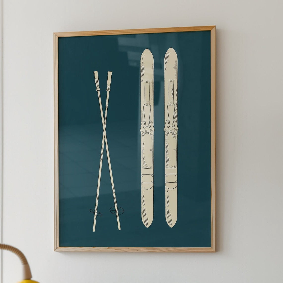 Miluva Vintage Ski Poster Art Print Retro Ski Equipment Illustration ...