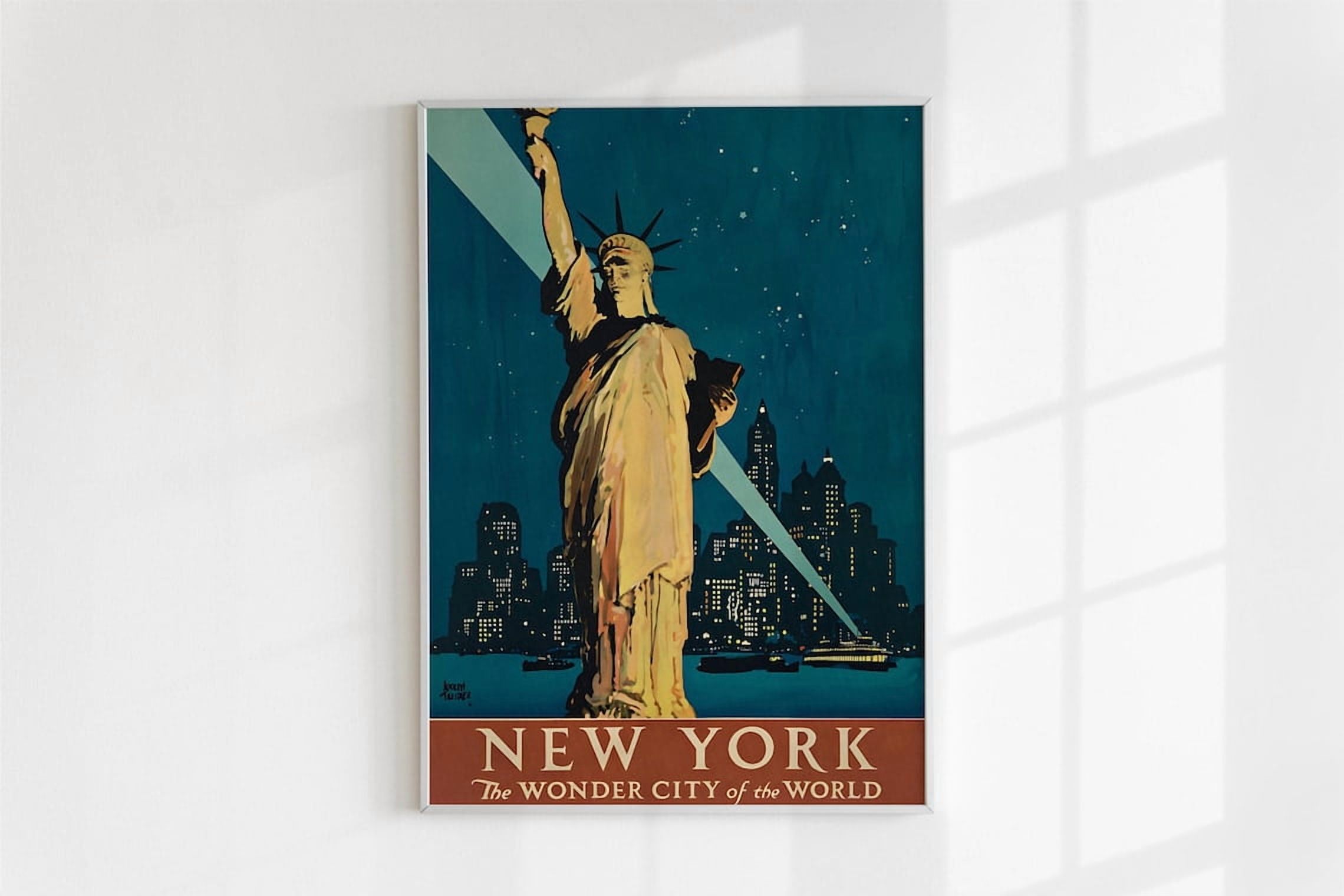 Miluva Vintage Statue Of Liberty Poster Printable Wall Art New York ...