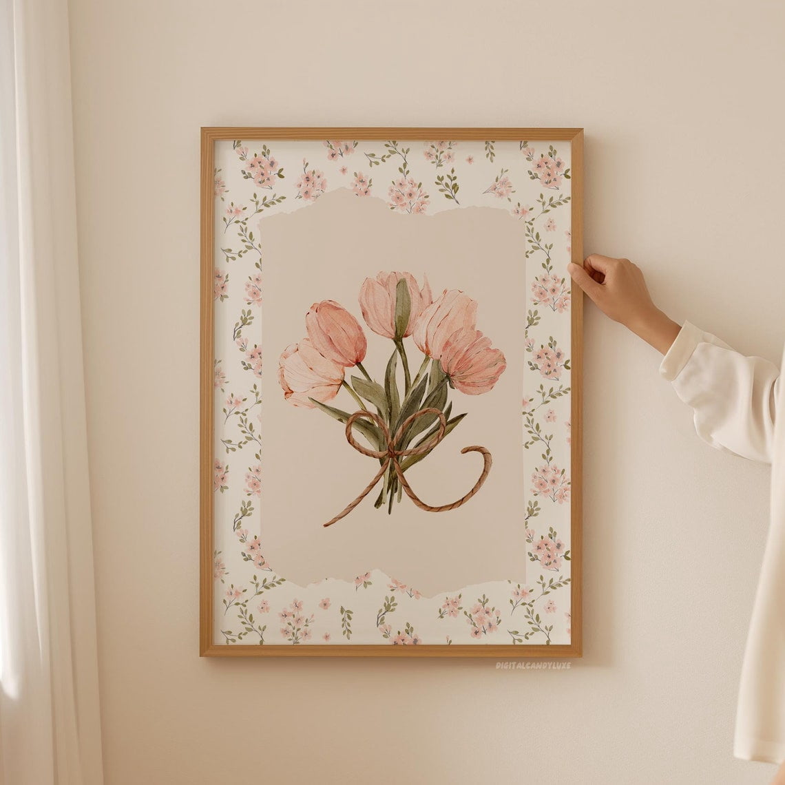 Miluva Vintage Tulip Print Dainty Wall Art Prints Flower Poster ...