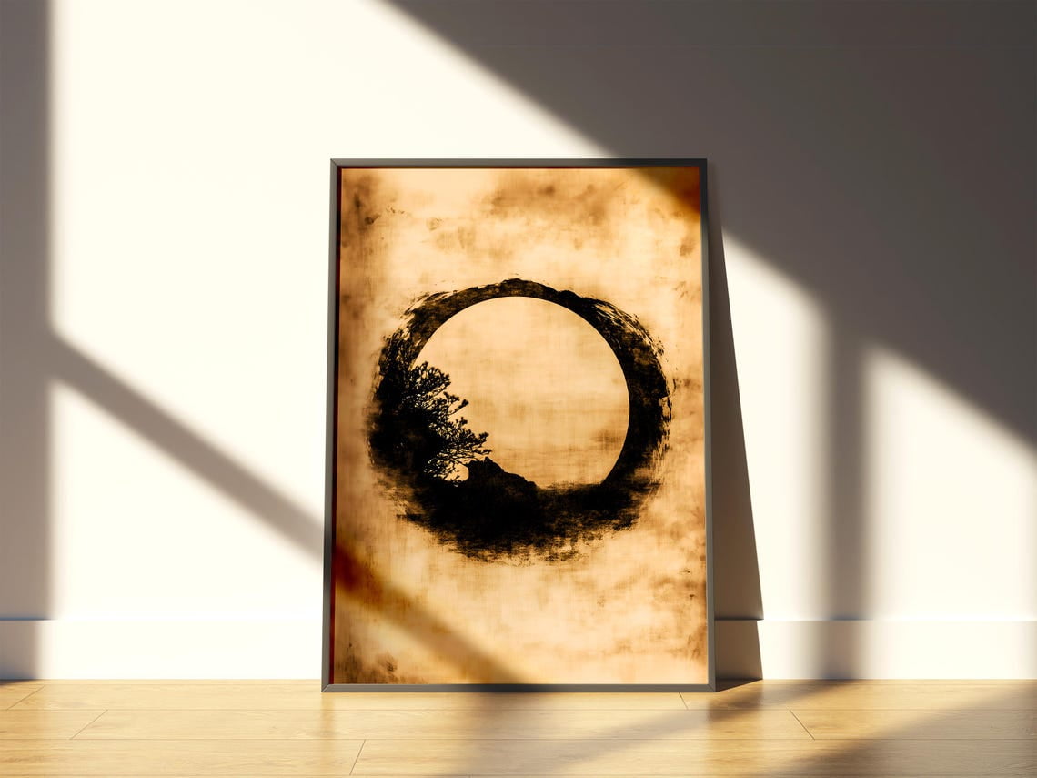 Miluva Wabi Sabi Wall Art Print Abstract Ink Wash Poster Japanese