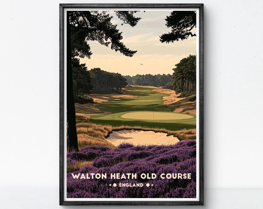 Miluva Walton Heath Old Course Poster England Golf Course Art Heather ...