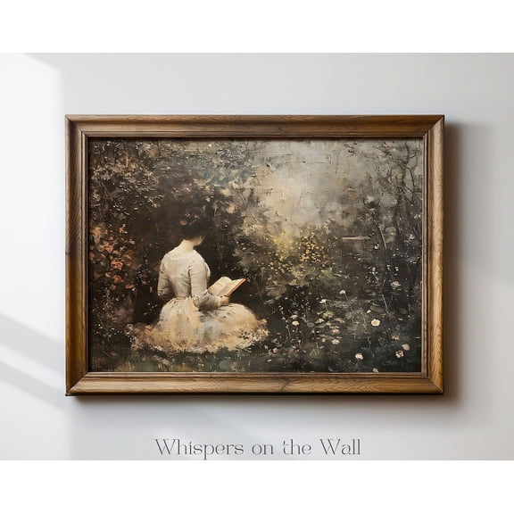 Miluva Woman Reading Art Print, Moody Autumn Art, Victorian Home Decor, Book Lover Gift, Light Academia Decor For Living Room Bedroom, 8x12 UNFRAMED