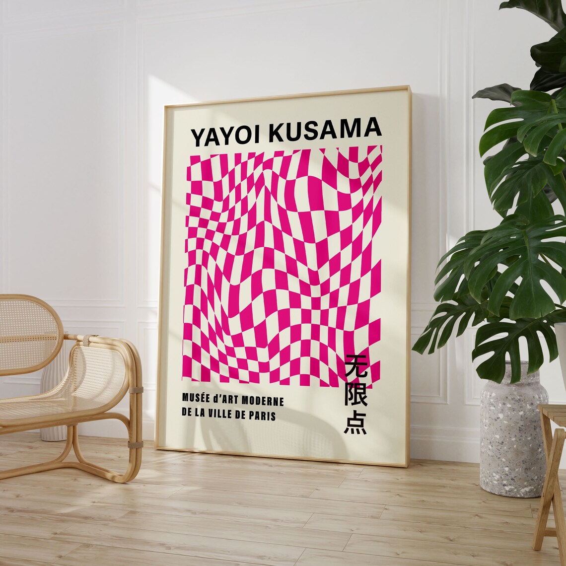 Miluva Yayoi Kusama Exhibition Poster, Gallery Wall Art, Checkered ...