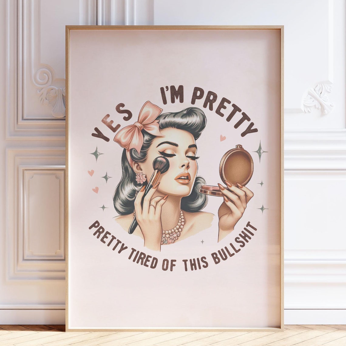Miluva Yes I'M Pretty Print, Girl Room Decor, Trendy Art, Bedroom Decor ...