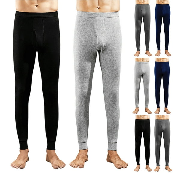 Miluxas 2 Packs Mens Long Johns, thermal Underwear for Men Soft Base Layer Mens thermal Pants for Cold Weather Navy