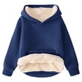 thumbnail image 1 of Miluxas 2025 Clearance! Boys Girls Winter Sherpa Lined Hoodies Clearance Kid's Fleece Pullover Hooded Sweatshirt, 1 of 9