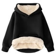 thumbnail image 1 of Miluxas 2025 Clearance! Boys Girls Winter Sherpa Lined Hoodies Clearance Kid's Fleece Pullover Hooded Sweatshirt, 1 of 9