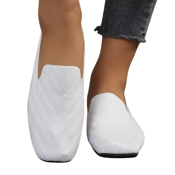 Miluxas Comfortable Square Toe Flats Shoes Women , Slip On Ballet Flats for Women, Casual Women's Flats for Walking