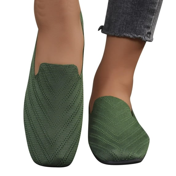 Miluxas Comfortable Square Toe Flats Shoes Women , Slip On Ballet Flats for Women, Casual Women's Flats for Walking