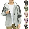 thumbnail image 1 of Miluxas Kids Waterproof Rain Jackets , Lightweight Raincoats Hooded Windbreaker for Boys Girls, 1 of 5