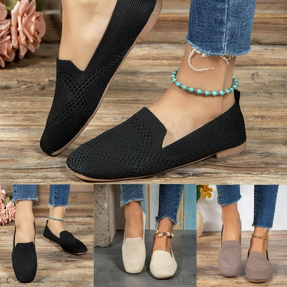 Miluxas Ladies Slip on Loafer Shoes Womens Flats Dress Clothes Shoes Ballet Nurse Walking Sneakers Work Casual Comfortable