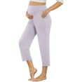 thumbnail image 1 of Miluxas Maternity Pants Comfortable Stretch Over-Bump Women Pregnancy Casual Capris for Work, 1 of 6