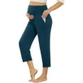 thumbnail image 1 of Miluxas Maternity Pants Comfortable Stretch Over-Bump Women Pregnancy Casual Capris for Work, 1 of 6