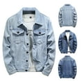 thumbnail image 1 of Miluxas Men's Denim Jacket Casual Regular Fit Button Down Long Sleeve Jean Trucker Jacket, 1 of 9