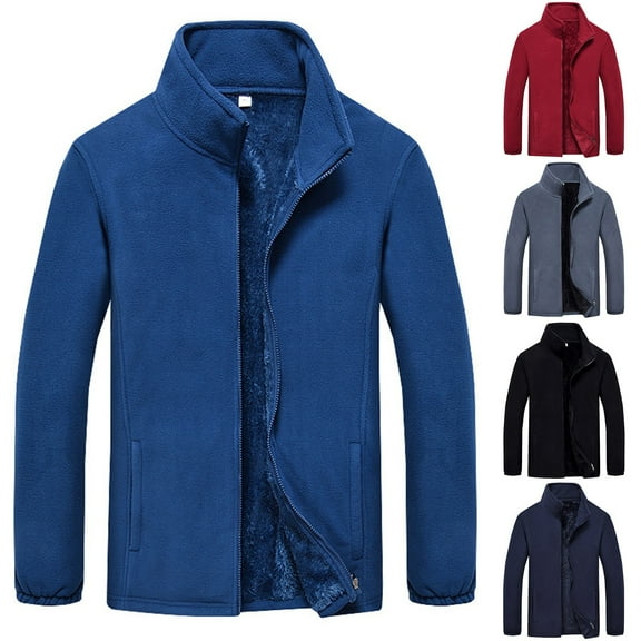Miluxas Men's Fleece Jackets Full Zip Lightweight Jacket Casual Soft Warm Coats with Pockets