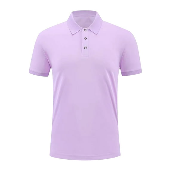 Miluxas 2025 Clearance! Men's Golf Polo Shirts Clearance Short Sleeve Collar Tennis Shirt Color Solid Work T-Shirt