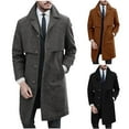 thumbnail image 1 of Miluxas Men's Oversized Long Faux Wool Blend Trench Coat Single Breasted Knee Length Lapel Winter Jacket, 1 of 6