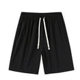 thumbnail image 1 of Miluxas Men's Stretch Shorts Casual Classic Fit Drawstring Summer Beach Shorts with Pockets, 1 of 7
