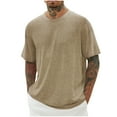 thumbnail image 1 of Miluxas 2025 Clearance! Mens Cotton Wash Solid T-Shirts Clearance Oversized Unisex Short Sleeve Streetwear Rap Hip Hop Basic Tee Tops, 1 of 5
