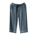 thumbnail image 1 of Miluxas Mens Pajama Capris - Comfy Lounge Sleepwear with Pockets, Men's Summer House Pajama Bottoms, 1 of 3