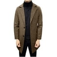 thumbnail image 1 of Miluxas Mens Trench Coat Collar Single Breasted Peacoat Winter Overcoat, 1 of 5