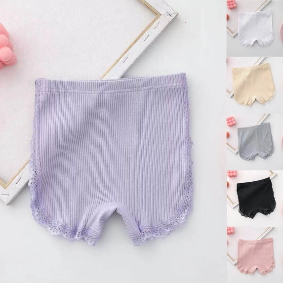 Miluxas Toddler Leggings Shorts Child's Summer Girls Baby Solid Ruffle Bloomer Shorts Basic Cute Short Pants Summer Shorts