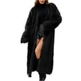thumbnail image 1 of Miluxas Winter Faux Fur Long Coat for Women Plus Size Warm Cotton Jackets Casual Open Front Long Sleeve Sherpa Outerwear, 1 of 6