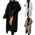 thumbnail image 1 of Miluxas Winter Faux Fur Long Coat for Women Plus Size Warm Cotton Jackets Casual Open Front Long Sleeve Sherpa Outerwear, 1 of 9