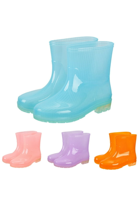 Women Rain Boots Waterproof Cute Garden Shoes Non Slip Comfort Insole Wellies Mid Calf Rainboots for Ladies Outdoor Workout Rain Shoes