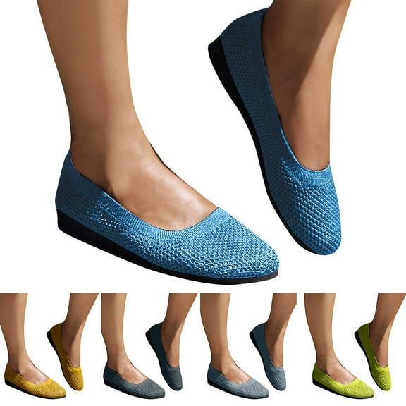 Miluxas Women Round Toe Flats Comfortable Ballet Walking Shoes Dressy Slip-ons Loafers
