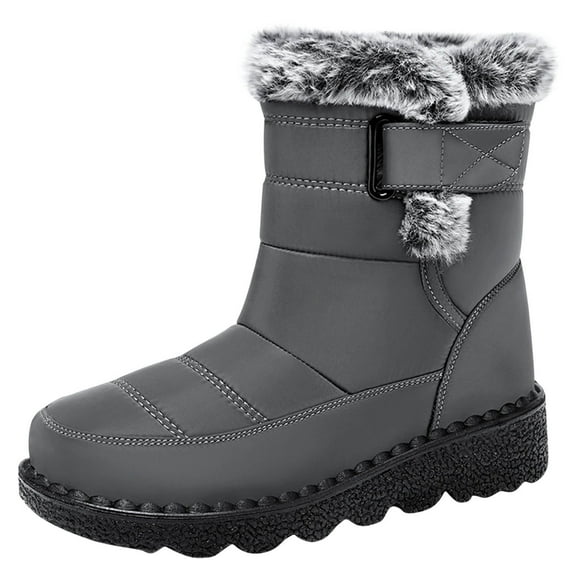 Miluxas Women Winter Snow Boots Waterproof:Warm Mid Calf Boots for Women with Lined - Comfortable Outdoor Slip On Booties Anti-Slip