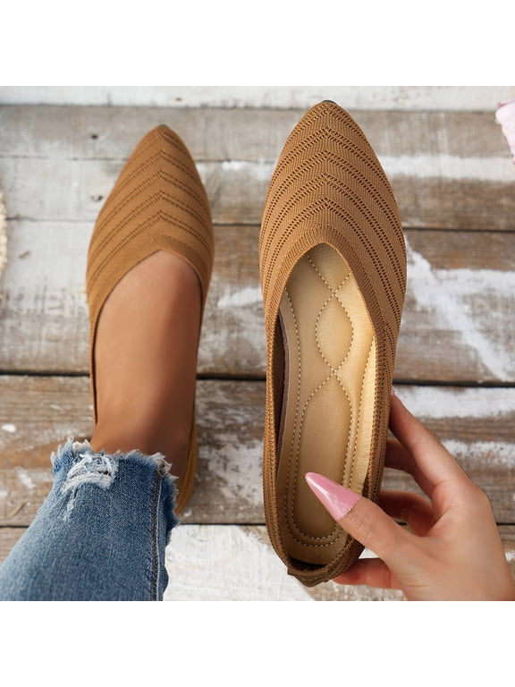 Women’s Ballet Flat Flats Shoes Comfortable Mesh Pointed Toe Slip On Dress Shoes