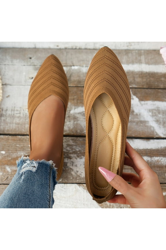 Women’s Ballet Flat Flats Shoes Comfortable Mesh Pointed Toe Slip On Dress Shoes