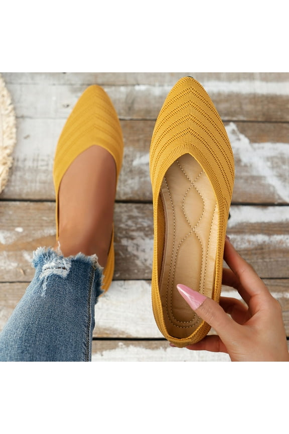 Women’s Ballet Flat Flats Shoes Comfortable Mesh Pointed Toe Slip On Dress Shoes