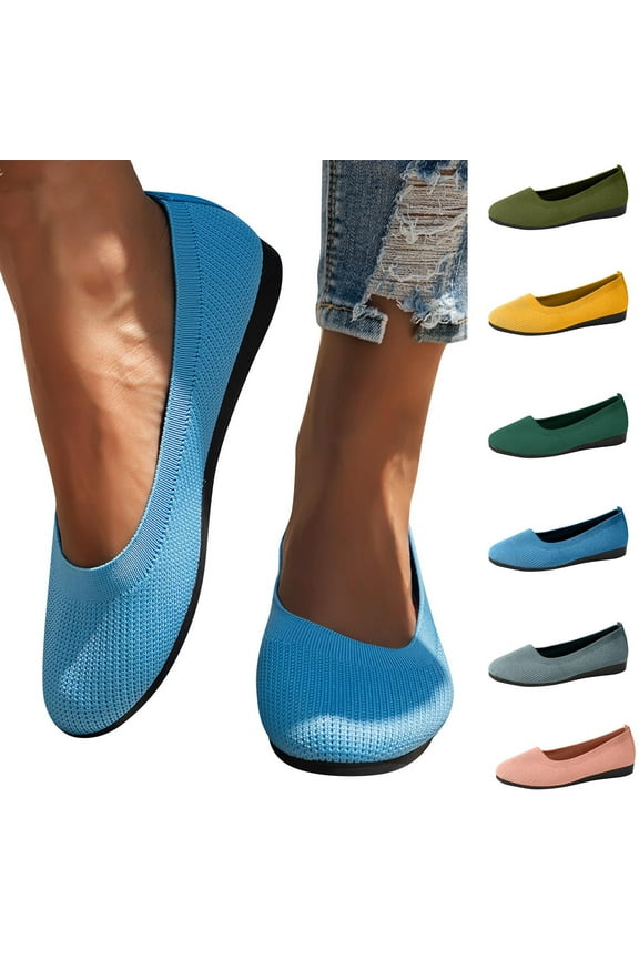 Women's Flats Slip on Ballet Flats Wide Toe Box Comfortable Walking Shoes