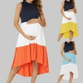 thumbnail image 1 of Miluxas Women's Maternity Dress Casual Maternity Swing Dress Pregnancy Clothes Knee Length, 1 of 7