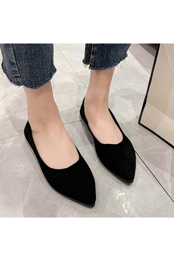 Women's Pointy Toe Loafer Flat Comfortable Work Shoes,Cute Penny Loafer Slip On Ballet Flat