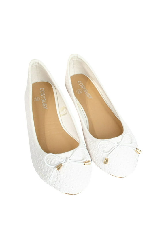 Women's Round Toe Ballet Flats Comfortable Bow Dressy Flats Shoes for Women