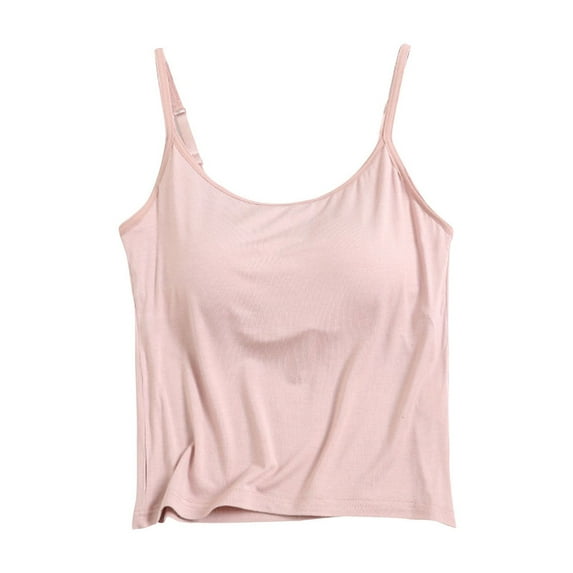 Miluxas Womens Tank Tops with Built in Bras Adjustable Spaghetti Strap Camisole Tops Workout Shelf Bra Tank Tops Basic Undershirts