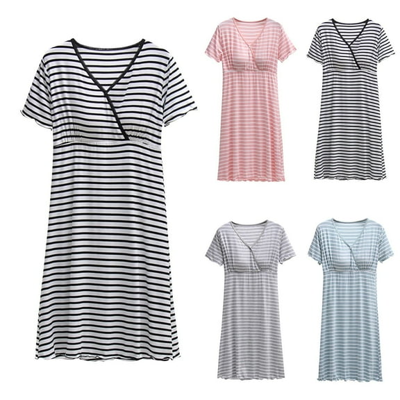 Miluxas 3 in 1 Labor/Delivery/Hospital Gown Maternity Dress Nursing Nightgown Sleepwear for Breastfeeding