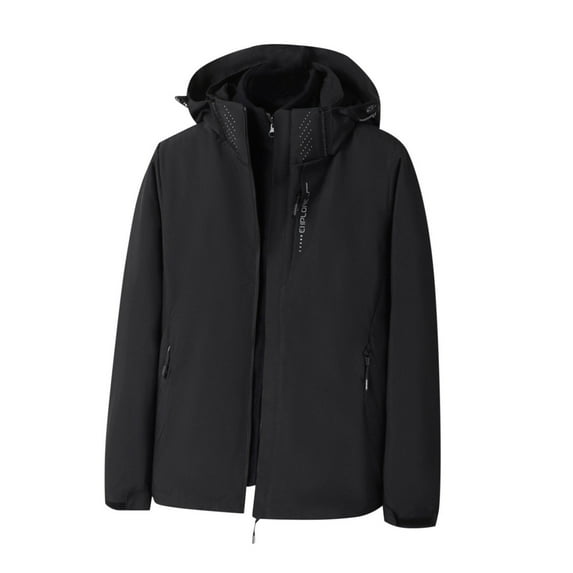 Miluxas 3-in-1 Waterproof Winter Jacket Hooded Fleece Lined Outdoor Sports Coat for Men Multiple Colors Black