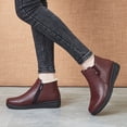 thumbnail image 1 of Miluxas Ankle Boots for Women Clearance Low Heel Chelsea Boots Fashion Booties with Inside Zipper Red 7.5(40), 1 of 6